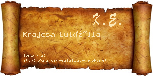 Krajcsa Eulália névjegykártya